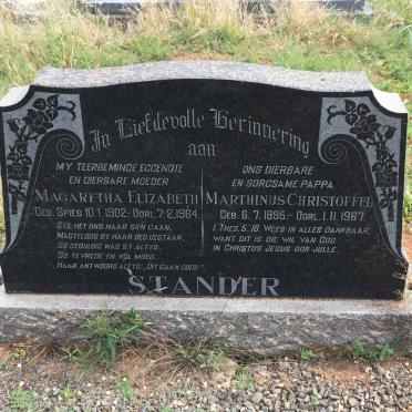 STANDER Marthinus Christoffel 1895-1967 &amp; Magaretha Elizabeth SPIES 1902-1964