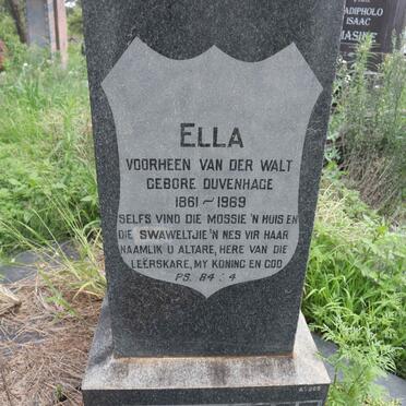 SCHOOMBEE Ella voorheen VAN DER WALT nee DUVENHAGE 1861-1969