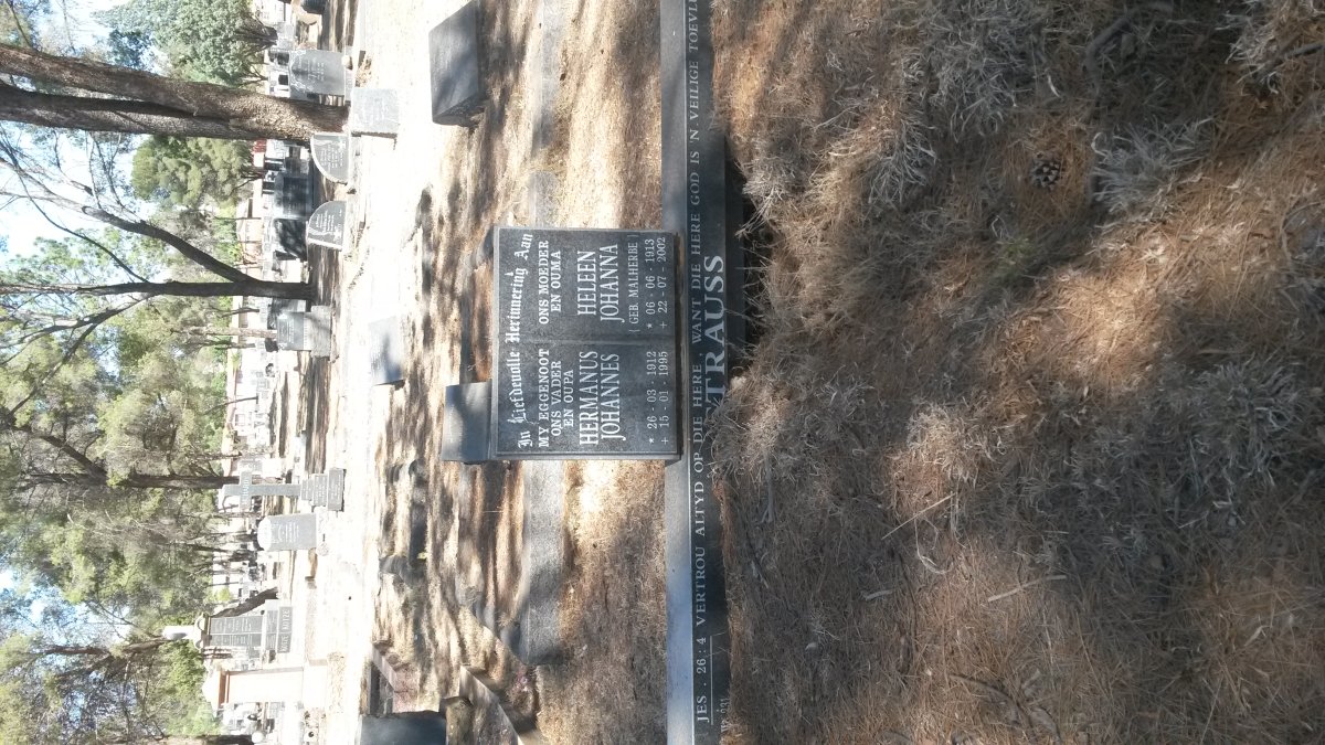 STRAUSS Hermanus Johannes 1912-1995 & Heleen Johanna MALHERBE 1913-2002