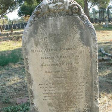 TOIT Maria Aletta Johanna, du 1885-1911