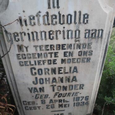 TONDER Cornelia Johanna, van nee FOURIE 1876-1934
