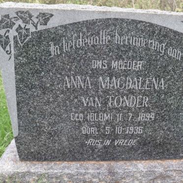 TONDER Anna Magdalena, van nee BLOM 1894-1936