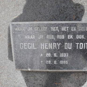 TOIT Cecil Henry, du 1937-1985