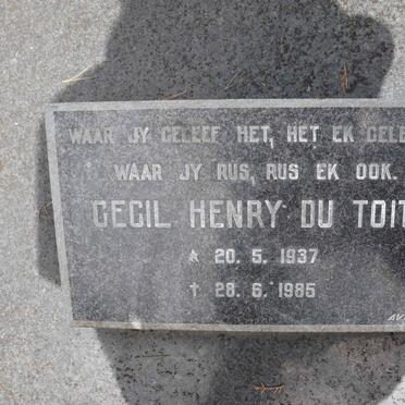 TOIT Cecil Henry, du 1937-1985