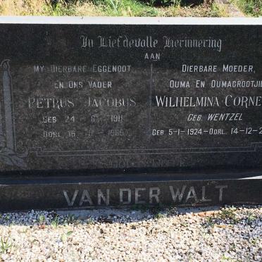 WALT Petrus Jacobus, van der 1911-1965 &amp; Wilhelmina Cornelia WENTZEL 1924-2002