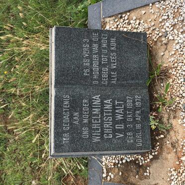 WALT Wilhelmina Christina, v.d. 1907-1972