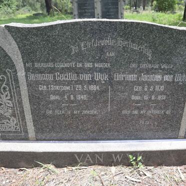 WYK Adriaan Jacobus, van 1870-1959 &amp; Susanna Cecilia STRYDOM 1884-1948