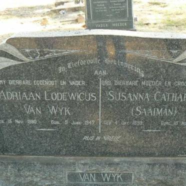 WYK Adriaan Lodewicus, van 1880-1947 &amp; Susanna Catharina SAAIMAN 1899-1990