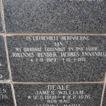 ANNANDALE Johannes Hendrik Jacobus 1929-1976