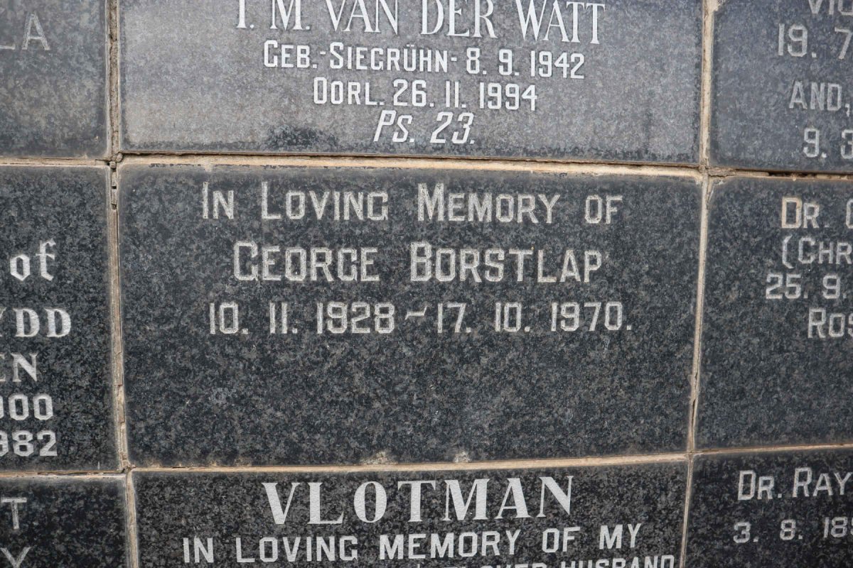BORSTLAP George 1928-1970