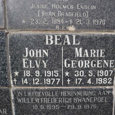 BEAL John Elvy 1915-1977 &amp; Marie Georgene 1907-1982