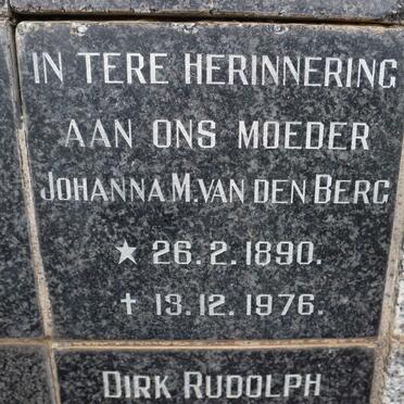 BERG Johanna M., van den 1890-1976