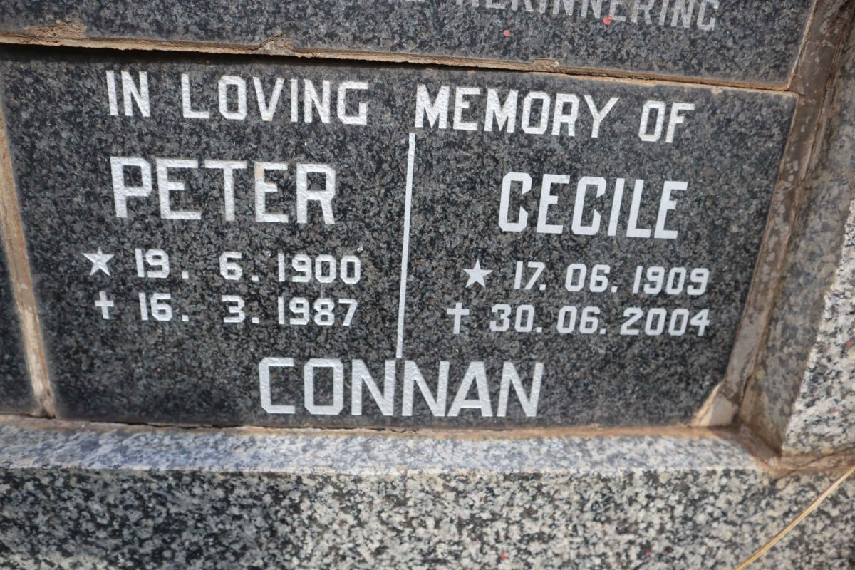 CONNAN Peter 1900-1987 & Cecile 1909-2004