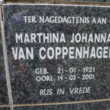 COPPENHAGEN Marthina Johanna, van 1921-2001
