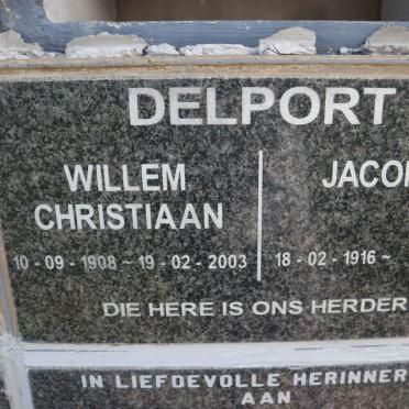 DELPORT Willem Christiaan 1908-2003 &amp; Jacomina 1916-