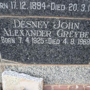 GREYBE Desney John Alexander 1925-1968
