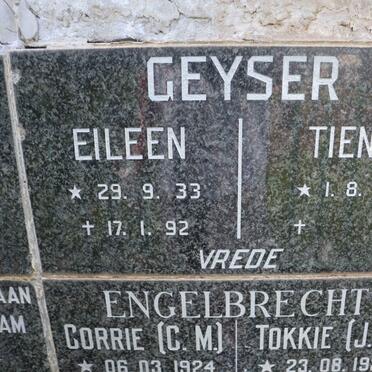 GEYSER Tienie 1926- &amp; Eileen 1933-1992