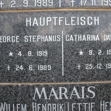 HAUPTFLEISCH George Stephanus 1919-1989 &amp; Catharina Daphina 1916-1995