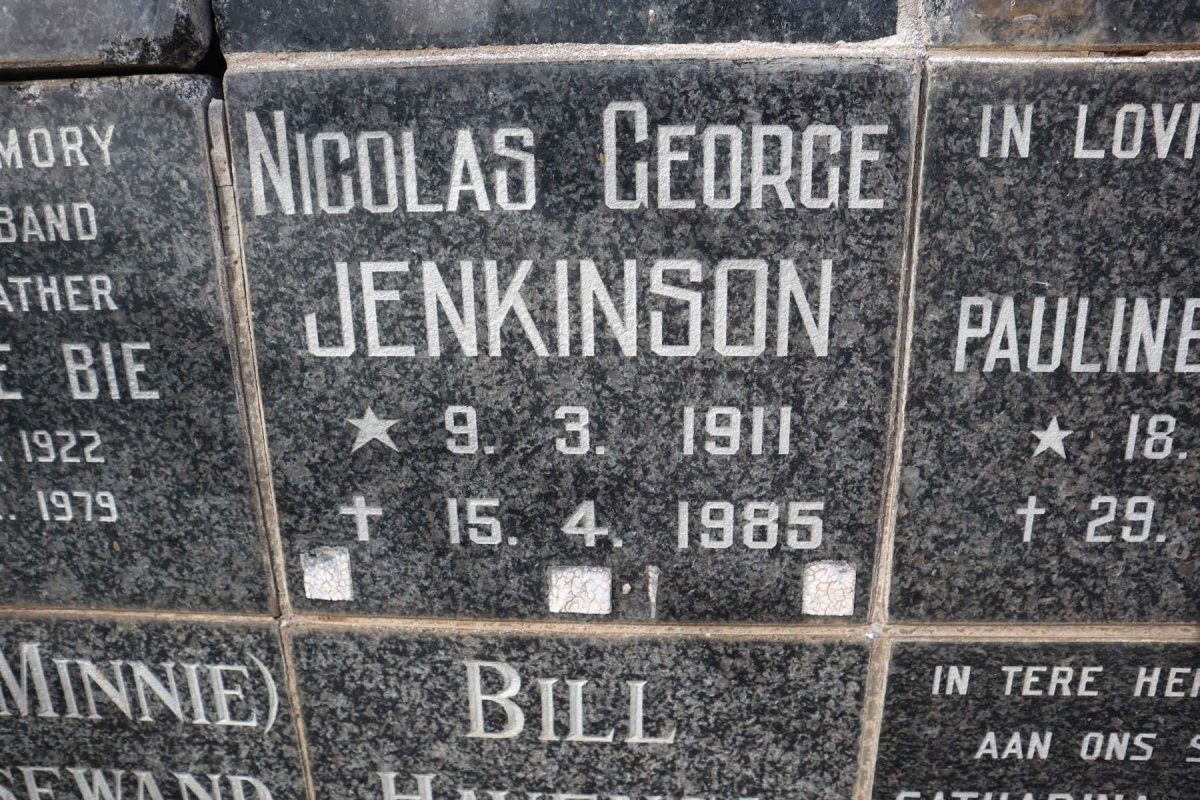 JENKINSON Nicolas George 1911-1985