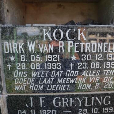 KOCK Dirk W. van R. 1921-1993 &amp; Petronella 1919-1993