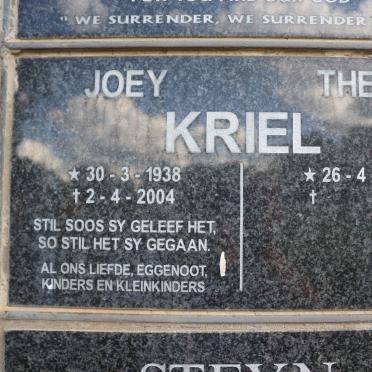 KRIEL Theo 1935- &amp; Joey 1938-2004
