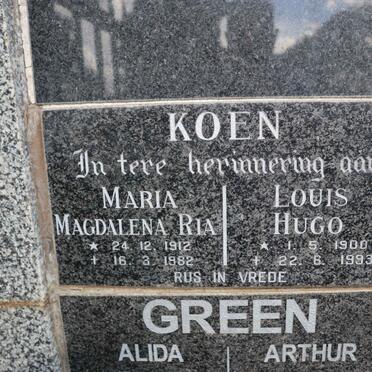 KOEN Louis Hugo 1900-1993 &amp; Maria Magdalena Ria 1912-1982