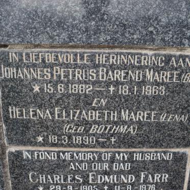 MAREE Johannes Petrus Barend 1882-1963 &amp; Helena Elizabeth BOTHMA 1890-