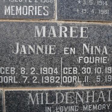 MAREE Jannie 1904-1982 &amp; Nina FOURIE 1907-1994