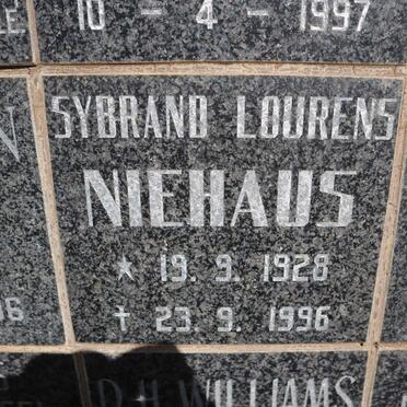 NIEHAUS Sybrand Lourens 1928-1996