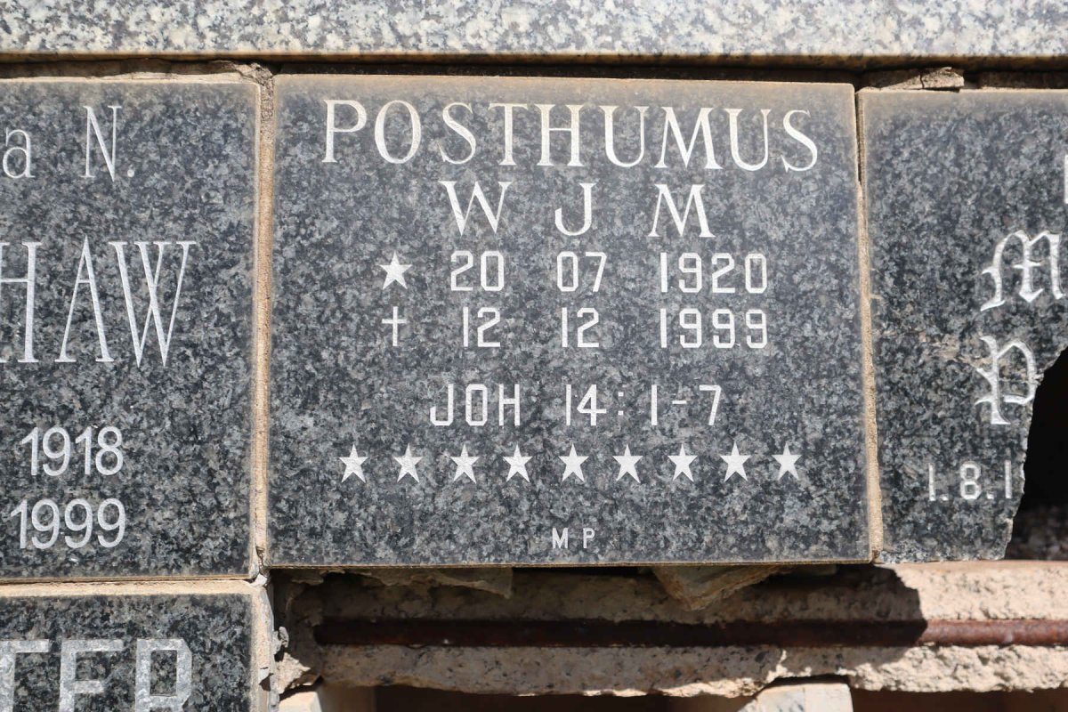 POSTHUMUS W.J.M. 1920-1999