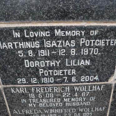 POTGIETER Marthinus Isazias 1911-1970 &amp; Dorothy Lilian 1910-2004