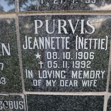 PURVIS Jeanette 1906-1992