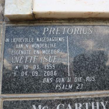 PRETORIUS Anette 1955-2006