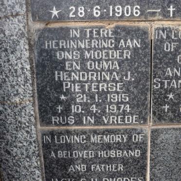 PIETERSE Hendrina J. 1915-1974