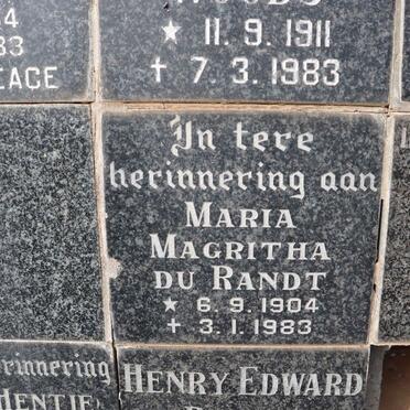RANDT Maria Magritha, du 1904-1983