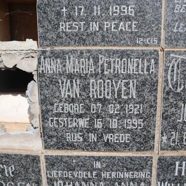 ROOYEN Anna Maria Petronella, van 1921-1995