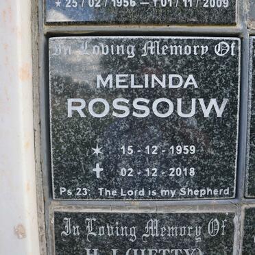 ROSSOUW Melinda 1959-2018