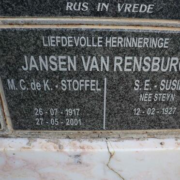 RENSBURG M.C. de K., Jansen van 1917-2011 &amp; S.E. STEYN 1927-