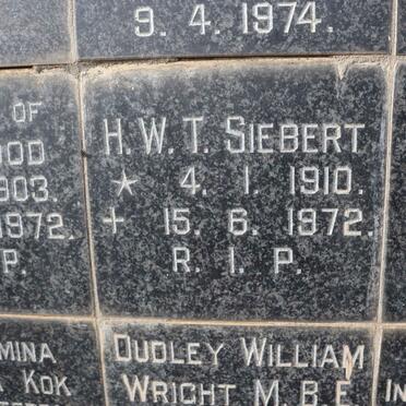 SIEBERT H.W.T. 1910-1972