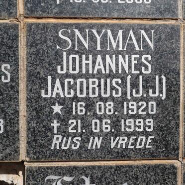 SNYMAN Johannes Jacobus 1920-1999