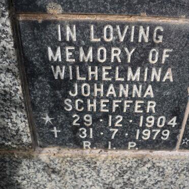 SCHEFFER Wilhelmina Johanna 1904-1979