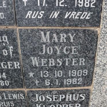 WEBSTER Mary Joyce 1909-1982