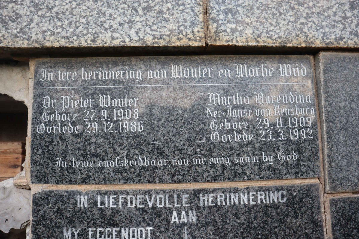 WIID Pieter Wouter 1908-1986 & Martha Barendina JANSE VAN RENSBURG 1909-1992