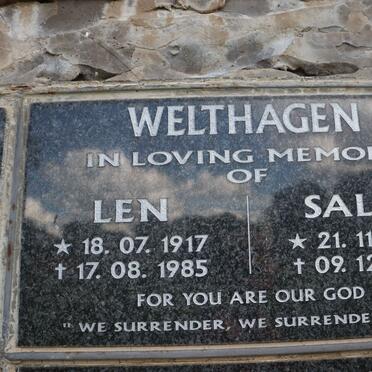 WELTHAGEN Len 1917-1985 &amp; Sally 1920-2006