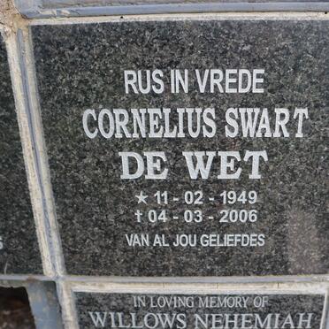 WET Cornelius Swart, de 1949-2006