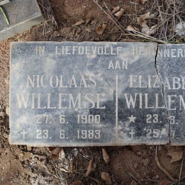 WILLEMSE Nicolaas 1900-1983 &amp; Elizabeth 1899-1988