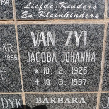 ZYL Jacoba Johanna, van 1926-1997