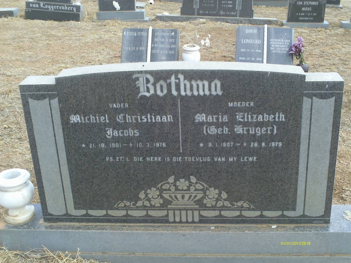BOTHA Michiel Christiaan Jacobs 1901-1976 & Maria Elizabeth KRUGER 1907-1979