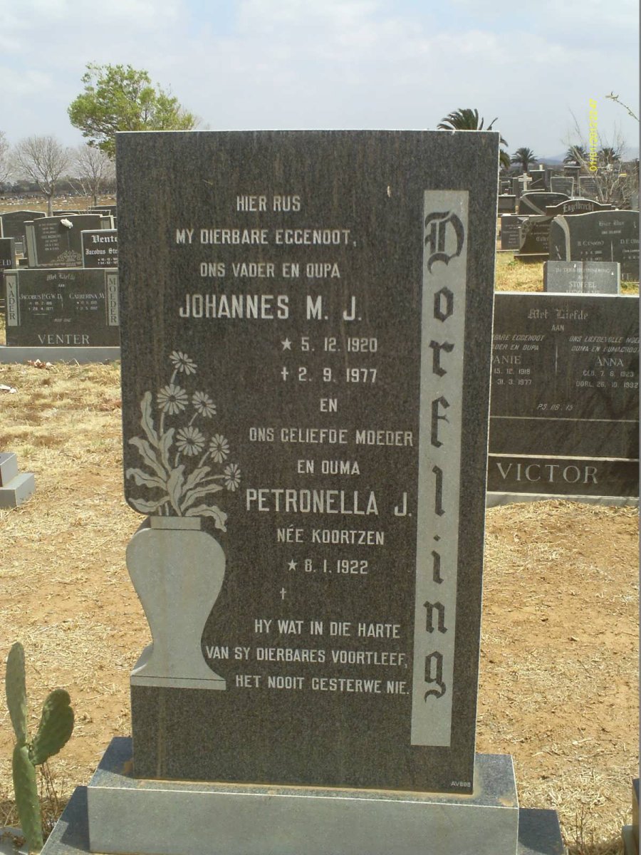 DORFLING Johannes M.J. 1920-1977 & Petronella J. KOORTZEN 1922-