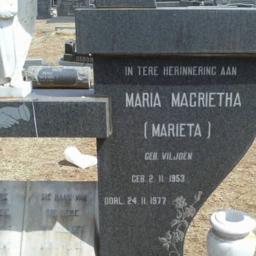 ERASMUS Maria Magrietha nee VILJOEN 1953-1977